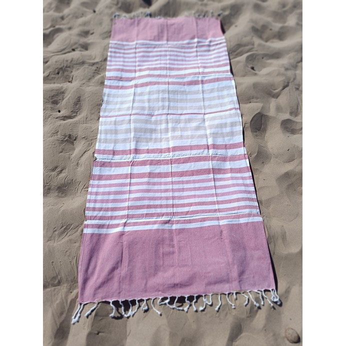 Pareo Fouta de Playa con Flecos Trenzados Tamaño Individual 90x200 cm Harnai