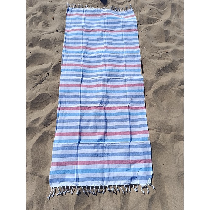 Pareo Fouta de Playa con Flecos Trenzados Tamaño Individual 90x200 cm Aghari