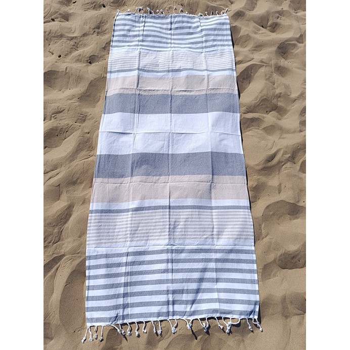 Pareo Fouta de Playa con Flecos Trenzados Tamaño Individual 90x200 cm Jaipur