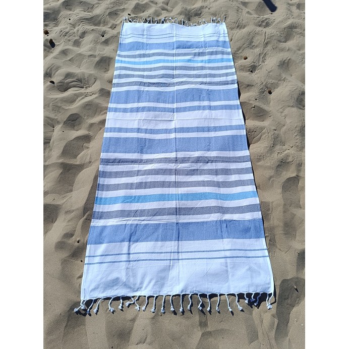 Pareo Fouta de Playa con Flecos Trenzados Tamaño Individual 90x200 cm Salmat