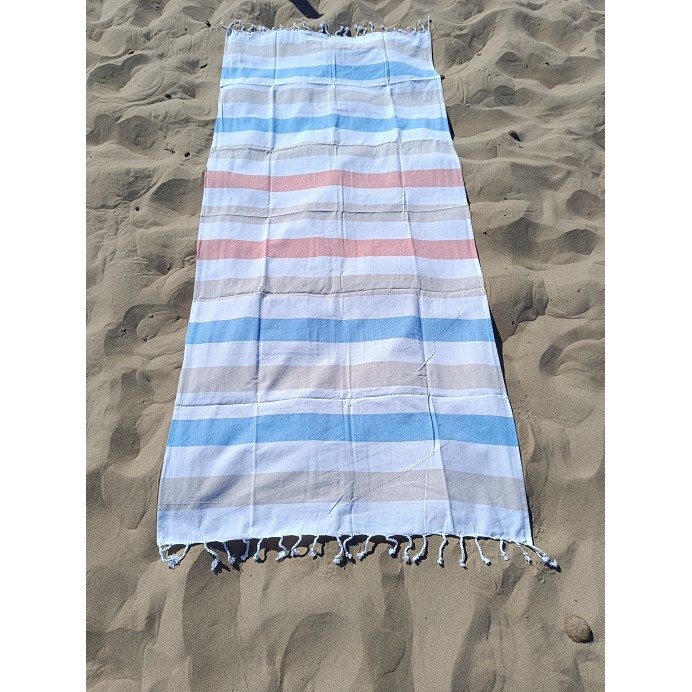 Pareo Fouta de Playa con Flecos Trenzados Tamaño Individual 90x200 cm Pulvila