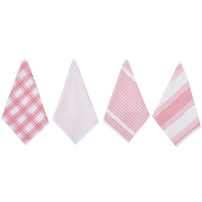 Pack de 4 Paños de Cocina de 40X70 cm Modelo Pink Party Color Rosa